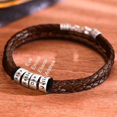 Pulsera 2 vueltas con 4 aros de plata.